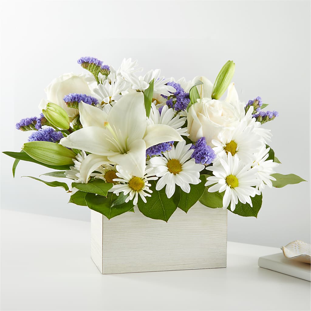 Beyond Blue Box Bouquet – Floral Creations, Mcadoo PA