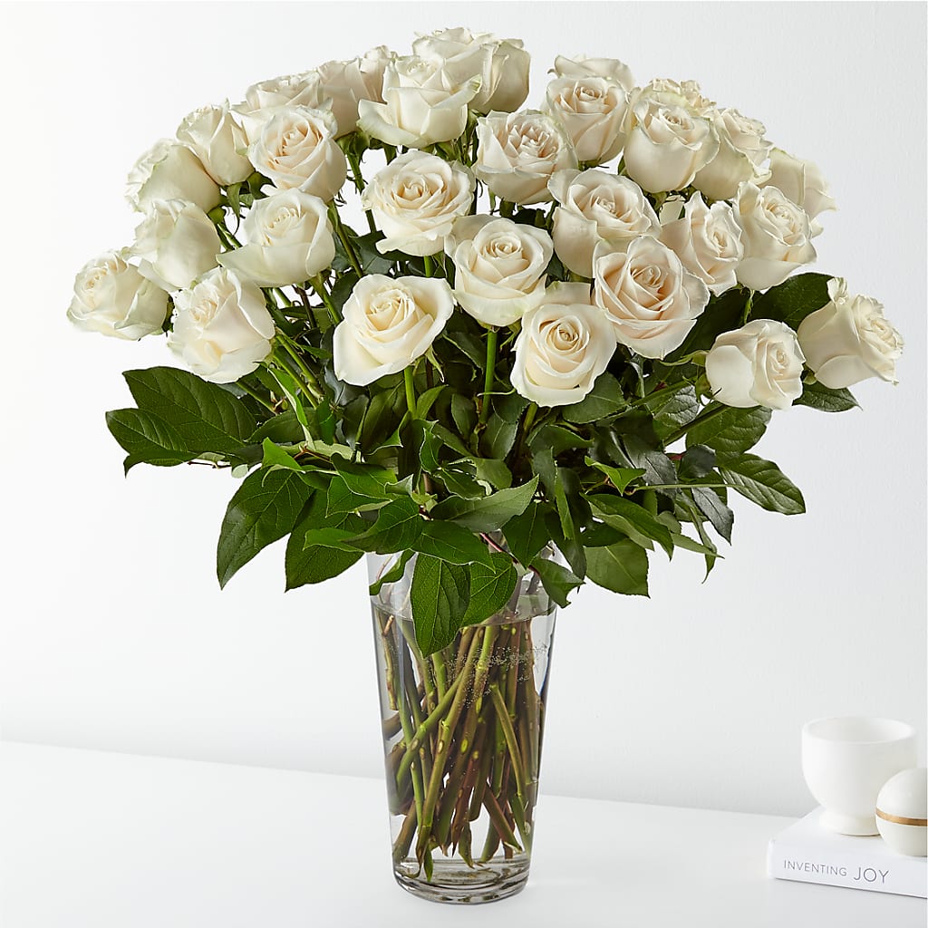Long Stem White Rose Bouquet – Floral Creations, Mcadoo PA