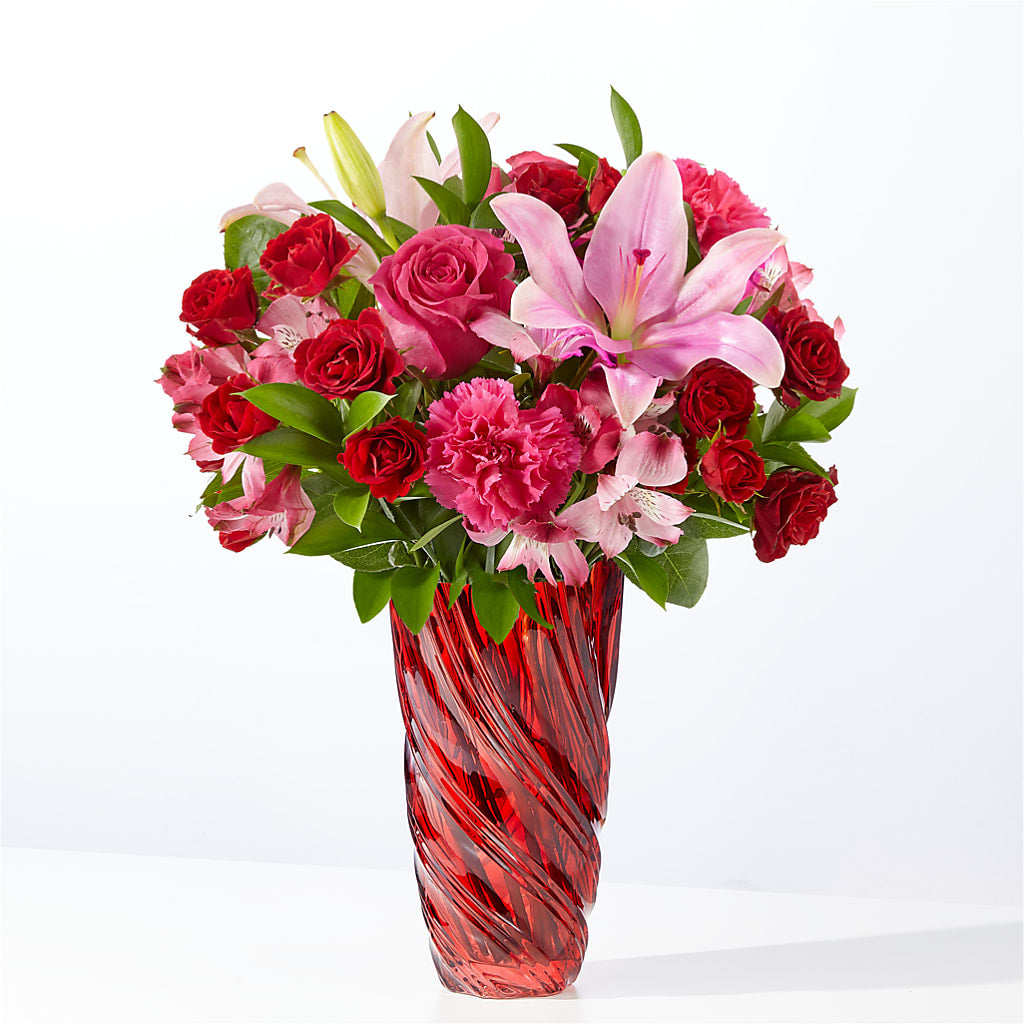 In Love Bouquet with Luxe Swirl Vase – Floral Creations, Mcadoo PA