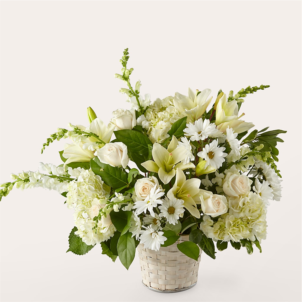 Ivory Elegance Floral Basket – Floral Creations, Mcadoo PA