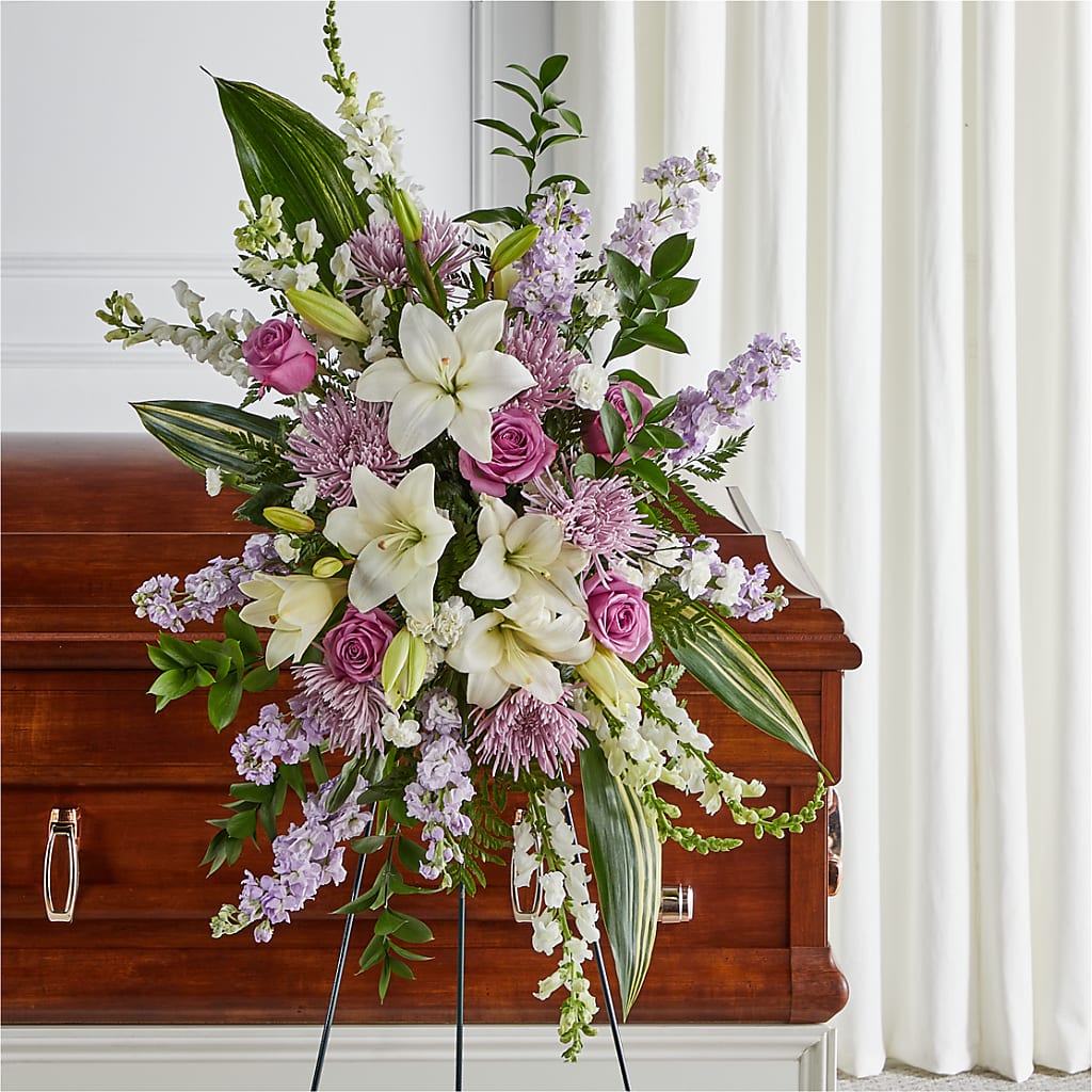 Grateful Hearts Standing Spray – Floral Creations, Mcadoo PA