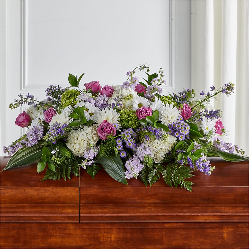 Meadows of Serenity Casket Spray – Floral Creations, Mcadoo PA
