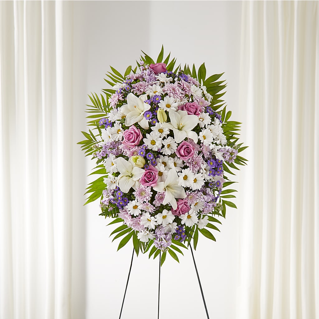 Surrounded by Love Standing Spray – Floral Creations, Mcadoo PA