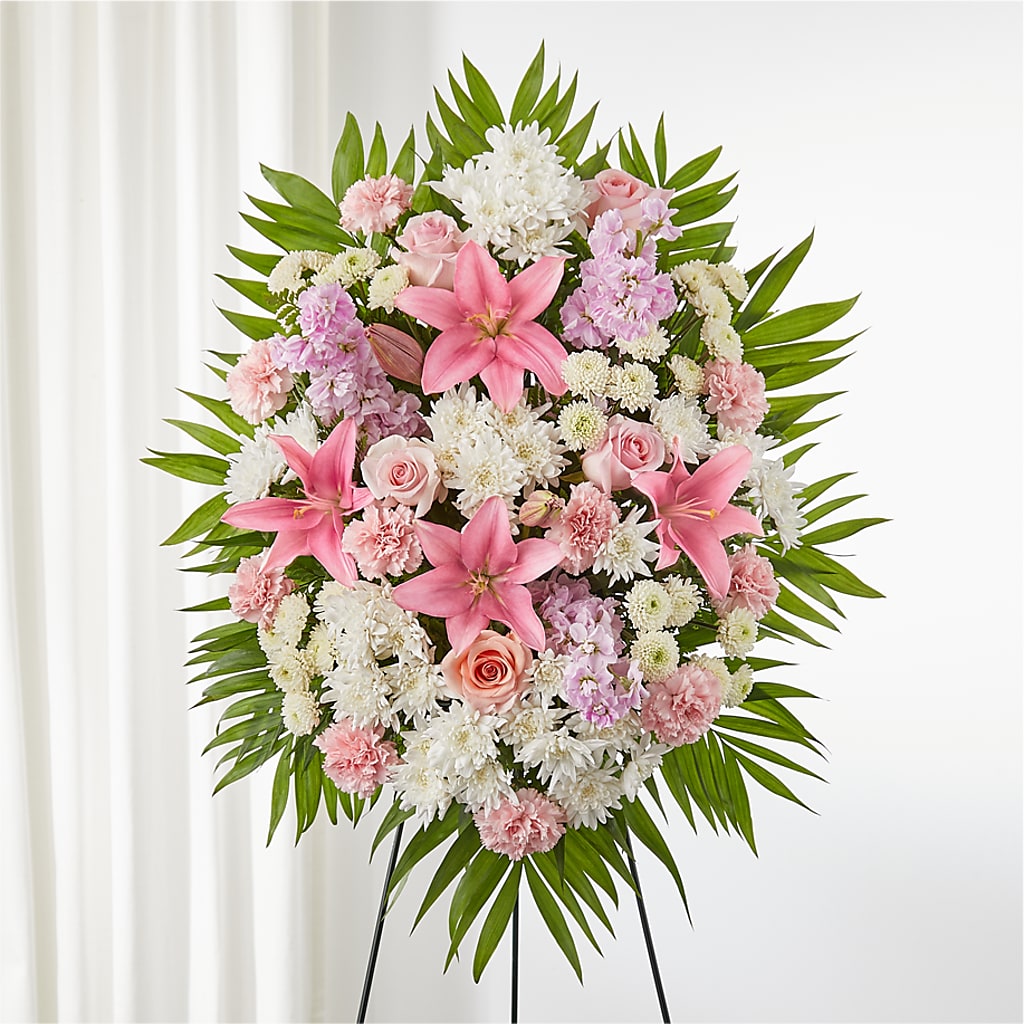 Offering Solace Standing Spray – Floral Creations, Mcadoo PA