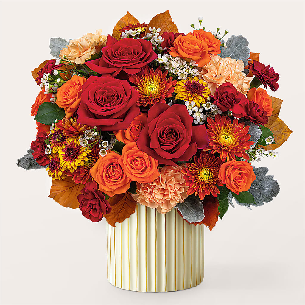 Merlot Bouquet with Ivory Vase – Floral Creations, Mcadoo PA