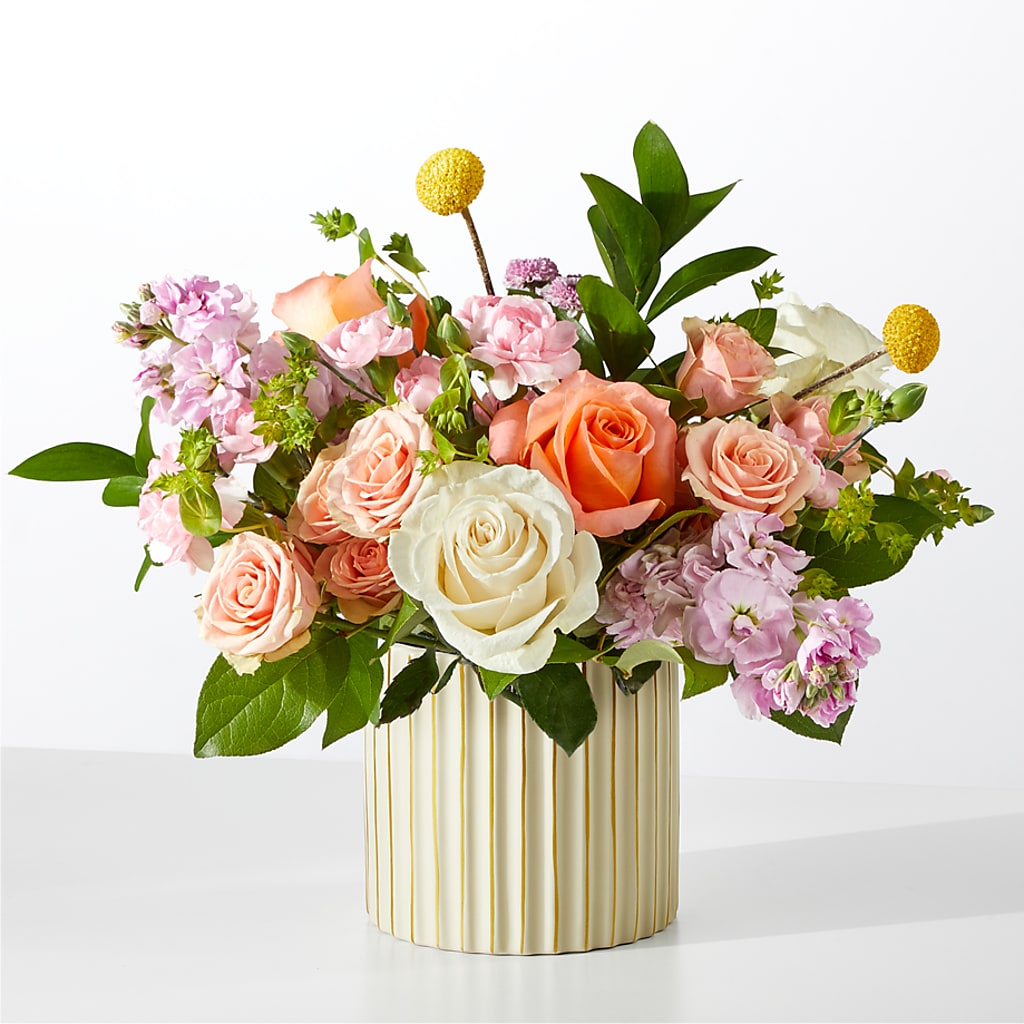 French Market Bouquet with Ivory Vase – Floral Creations, Mcadoo PA