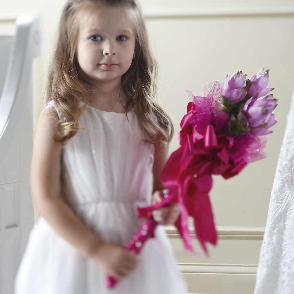 Sparkle Pink Flower Girl Bouquet – Floral Creations, Mcadoo PA