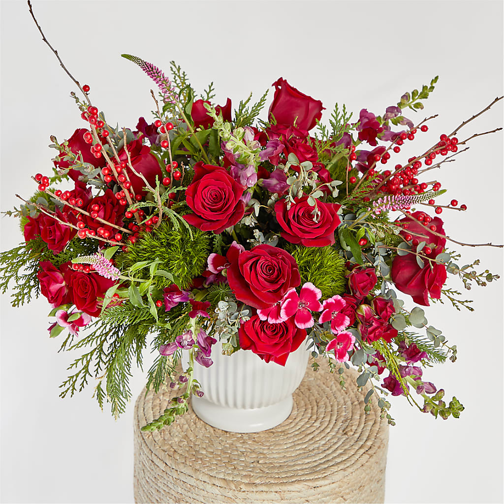 Big Red Bow Bouquet –  Floral Creations, Mcadoo PA