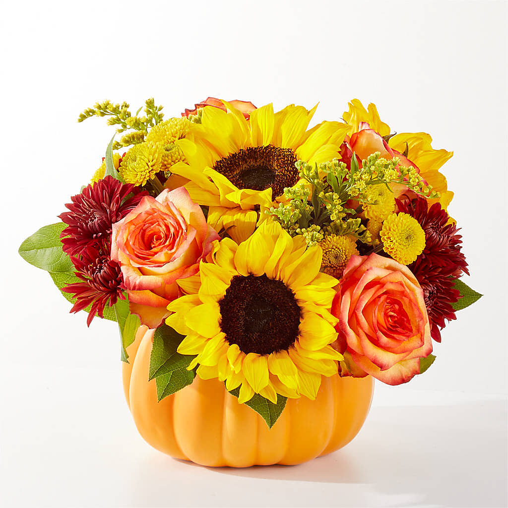 Golden Gourd Pumpkin Bouquet –  Floral Creations, Mcadoo PA
