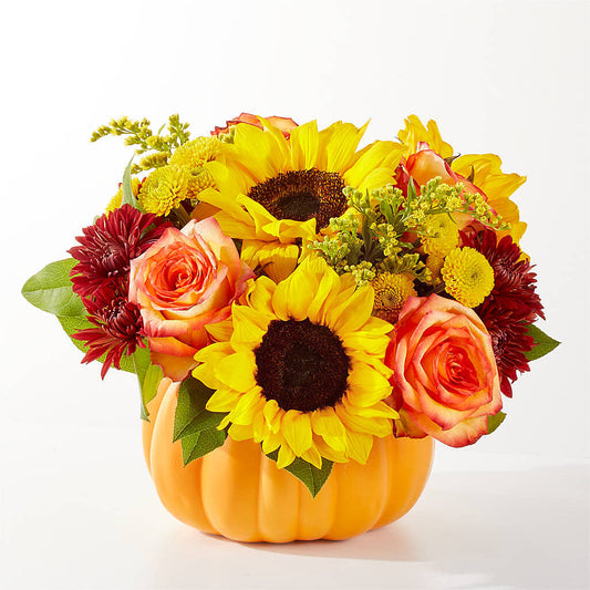 Golden Gourd Pumpkin Bouquet –  Floral Creations, Mcadoo PA