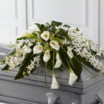 Angel Wings Casket Spray –  Floral Creations, Mcadoo PA