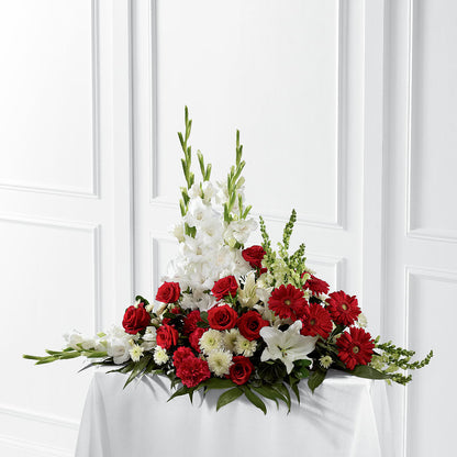 Crimson & White Arrangement –  Floral Creations, Mcadoo PA