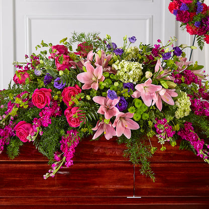 Radiant Tribute Casket Spray –  Floral Creations, Mcadoo PA