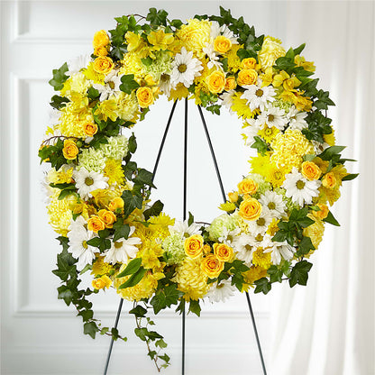 Golden Remembrance Wreath –  Floral Creations, Mcadoo PA