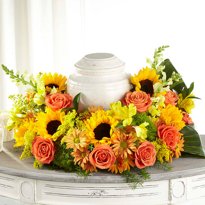 Faithful Sunflower Cremation Adornment –  Floral Creations, Mcadoo PA