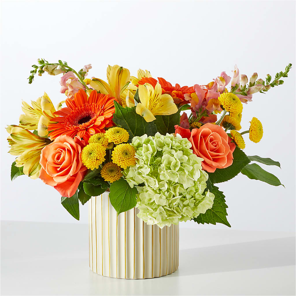 Autumn Sunshine Bouquet with Ivory Vase –  Floral Creations, Mcadoo PA