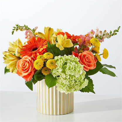 Autumn Sunshine Bouquet with Ivory Vase –  Floral Creations, Mcadoo PA