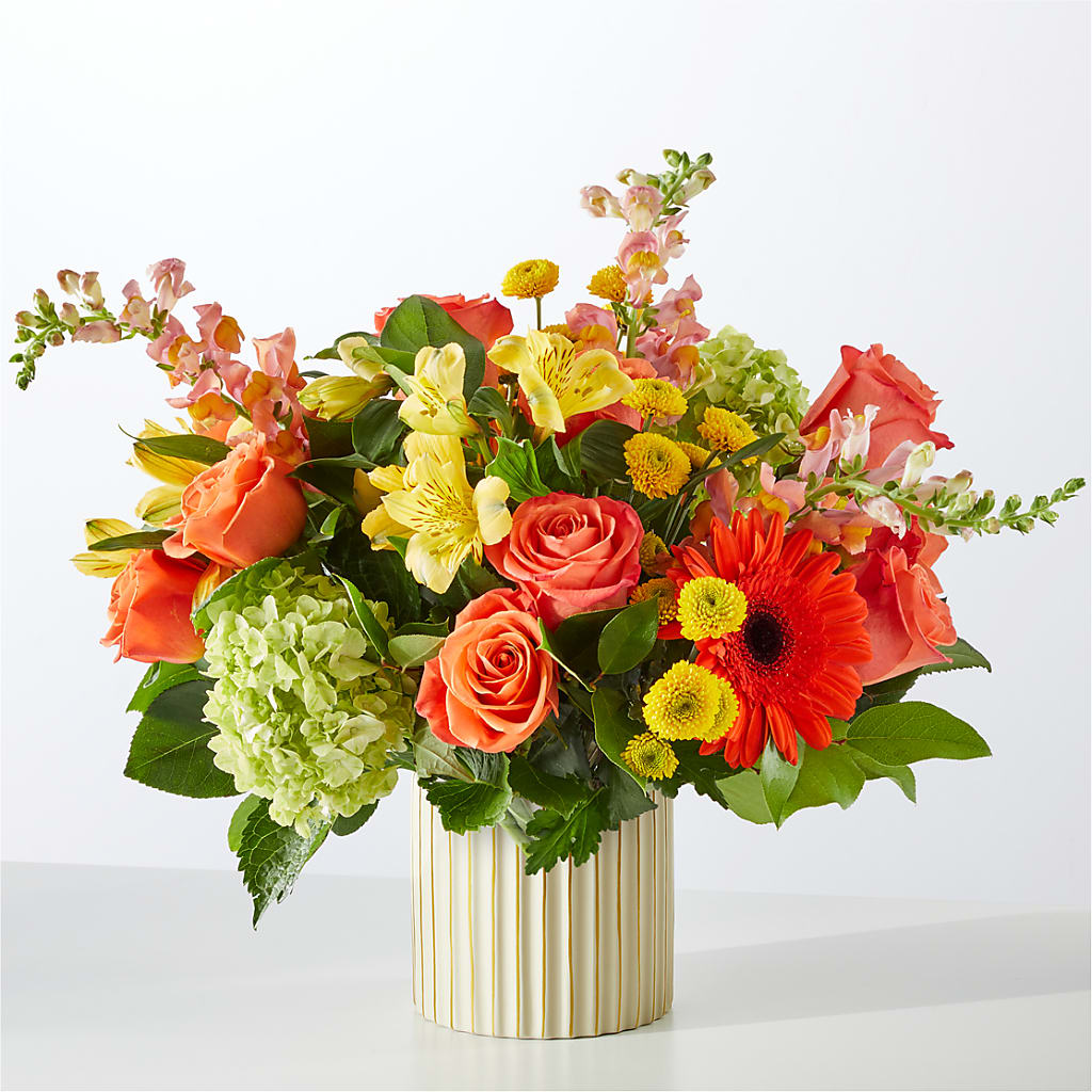 Autumn Sunshine Bouquet with Ivory Vase –  Floral Creations, Mcadoo PA