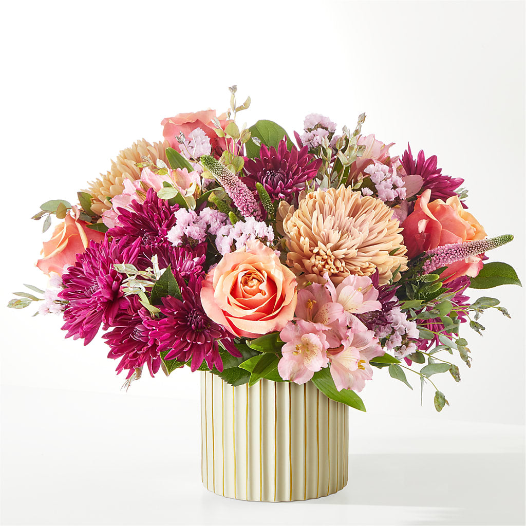 Berry Cobbler Bouquet with Ivory Vase –  Floral Creations, Mcadoo PA