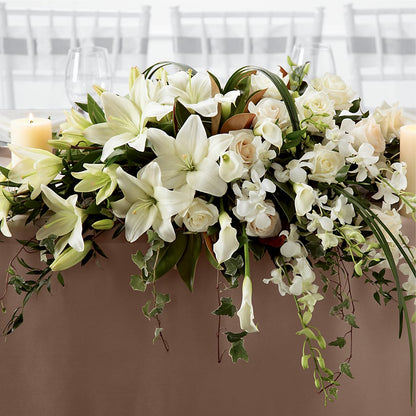 White Linen Arrangement –  Floral Creations, Mcadoo PA