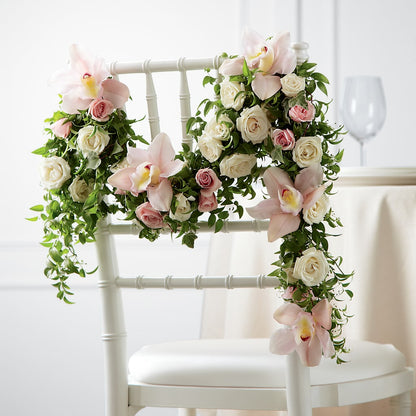 Orchid Rose Chair Décor –  Floral Creations, Mcadoo PA
