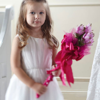 Sparkle Pink Flower Girl Bouquet –  Floral Creations, Mcadoo PA