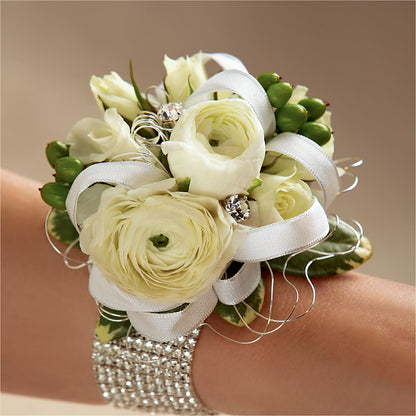 White Wedding Corsage –  Floral Creations, Mcadoo PA